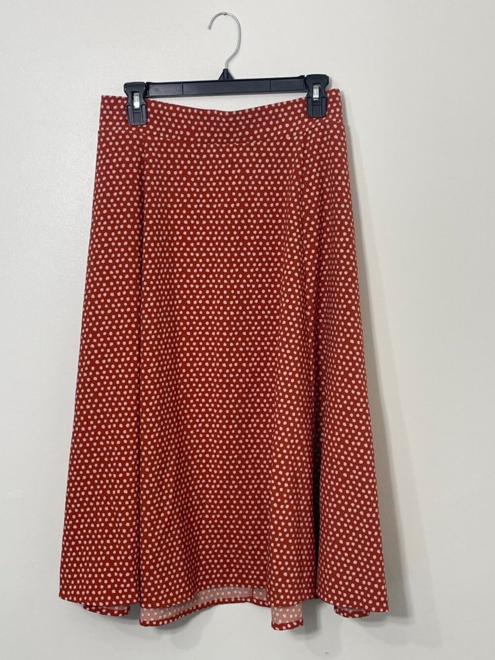 Torrid Rust Orange Pink Dot A-Line Midi Skirt Plus Size 2